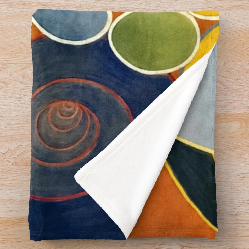 Hilma af Klint inspired plush blanket featuring the "The Ten Largest, No. 03, Youth, Group IV" painting