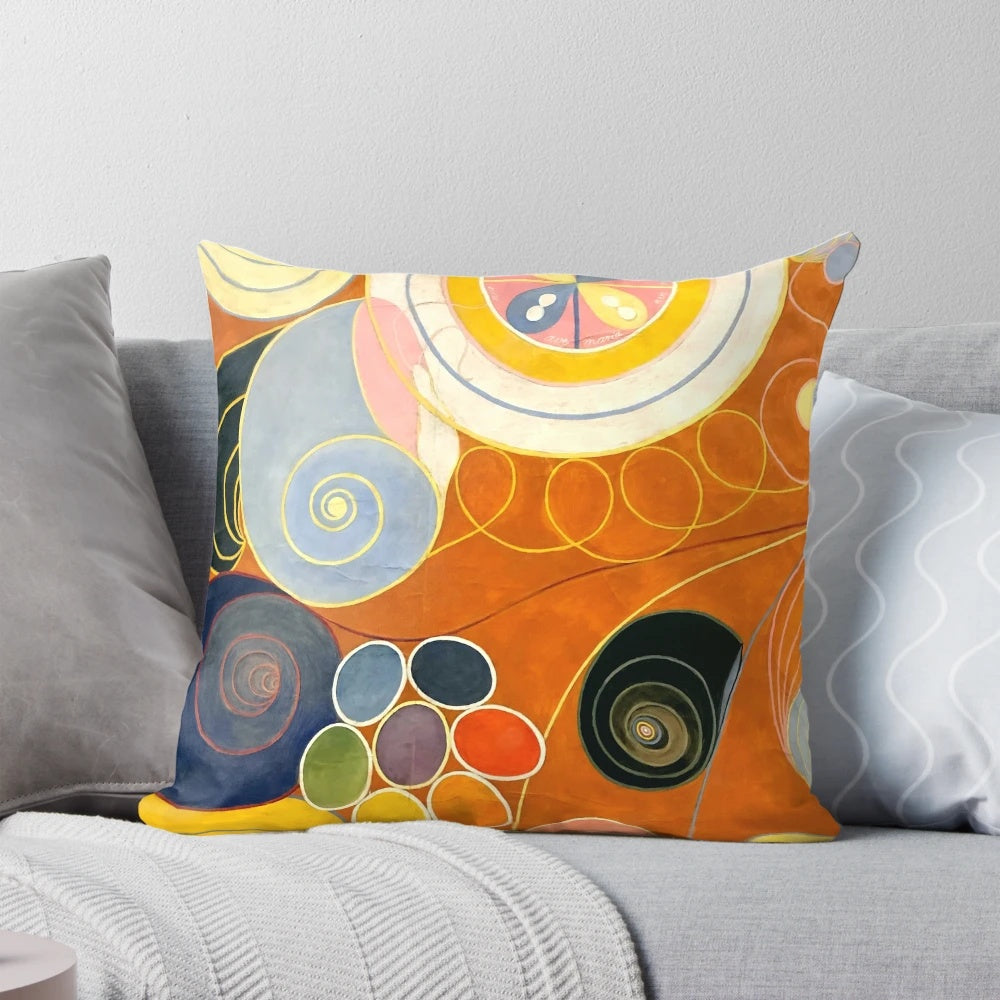 Hilma af Klint "The Ten Largest, No. 03, Youth, Group IV" Pillow featuring abstract and spiritual art