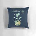 A unique pillow featuring the iconic "So Long, and Thanks for All the Fish" quote from Douglas Adams' Hitchhiker's Guide to the Galaxy series.