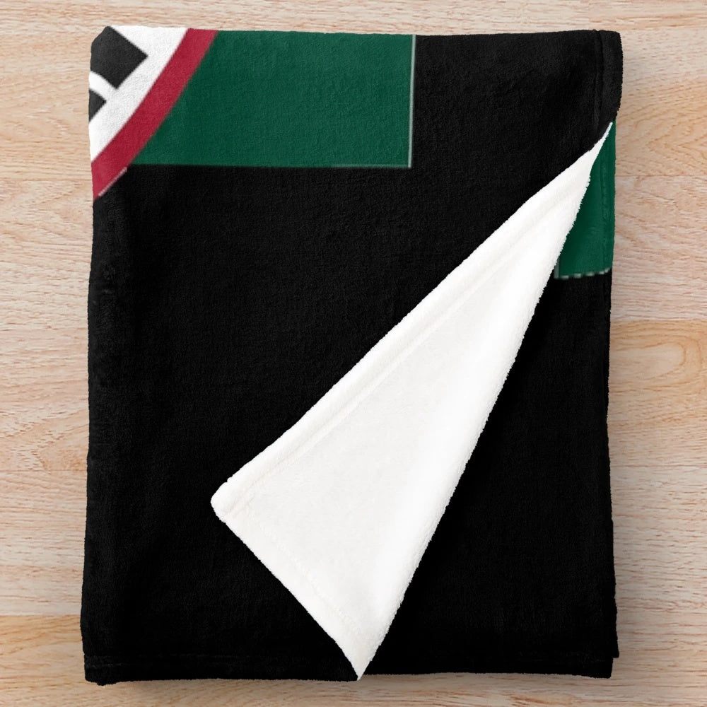 Hockey-themed plush blanket with Minnesota state outline