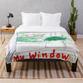 Plush blanket featuring David Hockney's "The Arrival of Spring in Woldgate" artwork