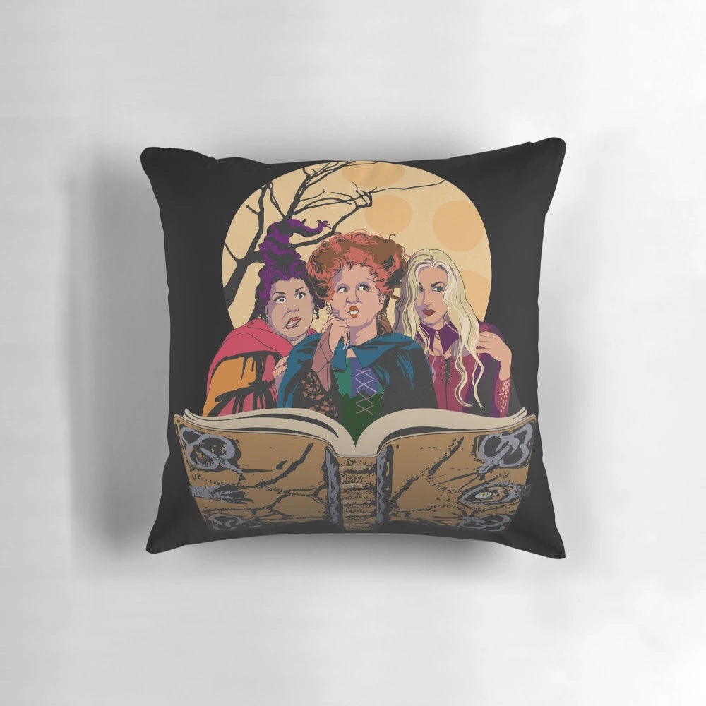 Hocus Pocus Sanderson Sisters Pillow featuring the iconic trio of witches