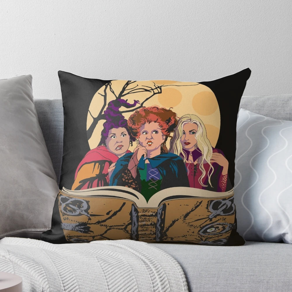 Hocus Pocus Sanderson Sisters Pillow featuring the iconic trio of witches