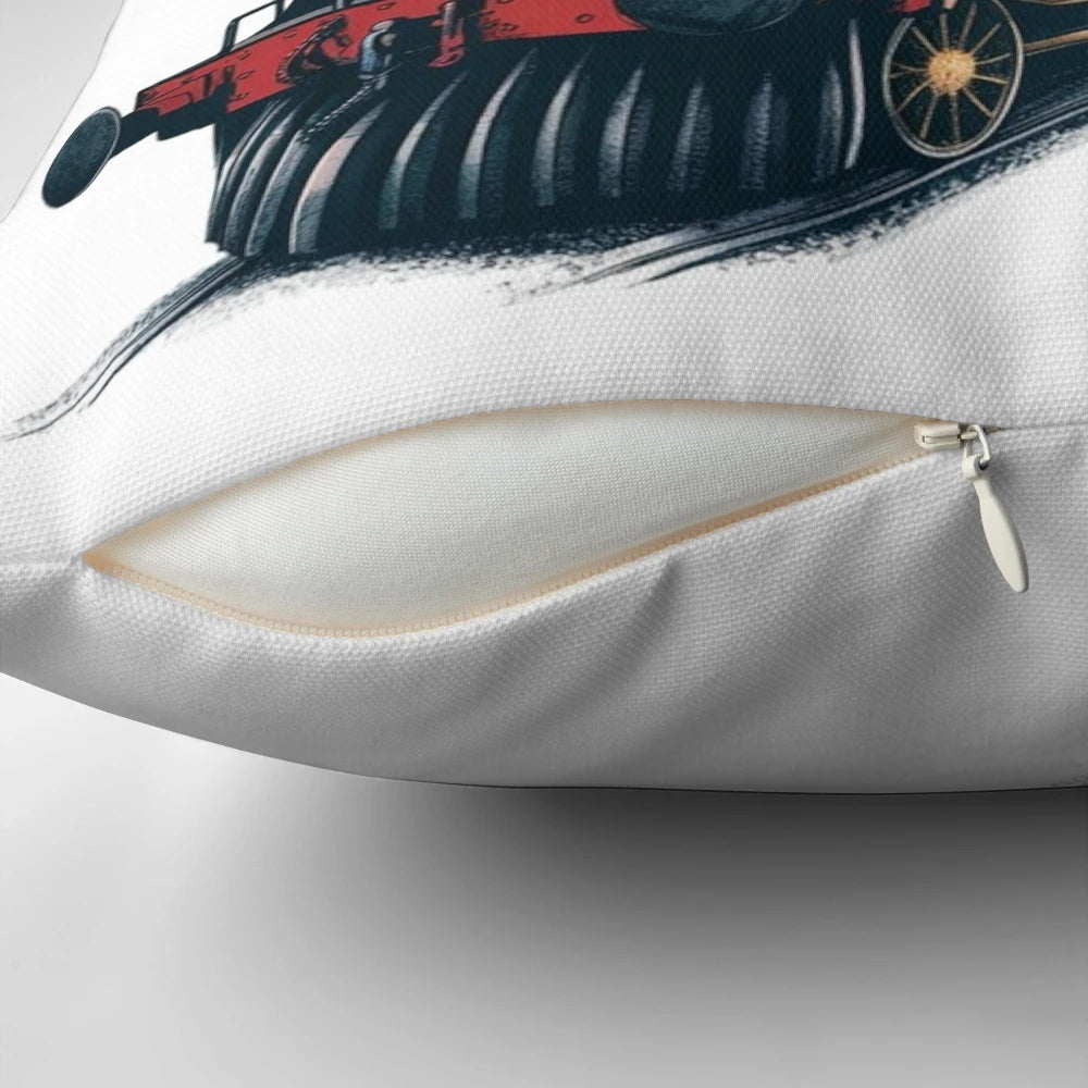 Hogwarts Express themed pillow featuring the iconic steam train from the Harry Potter movies