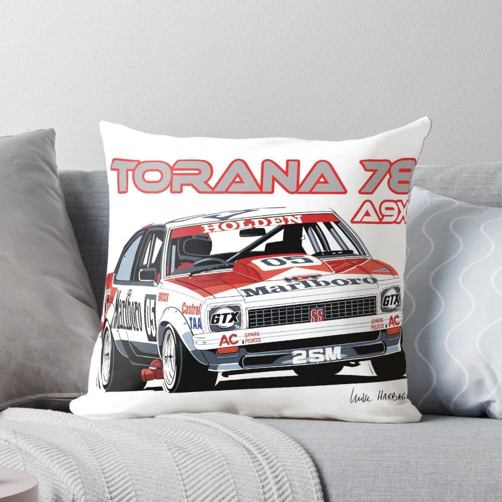 Holden A9X Torana Peter Brock Design Pillow - Iconic Australian Classic Car Motorsport Pillow