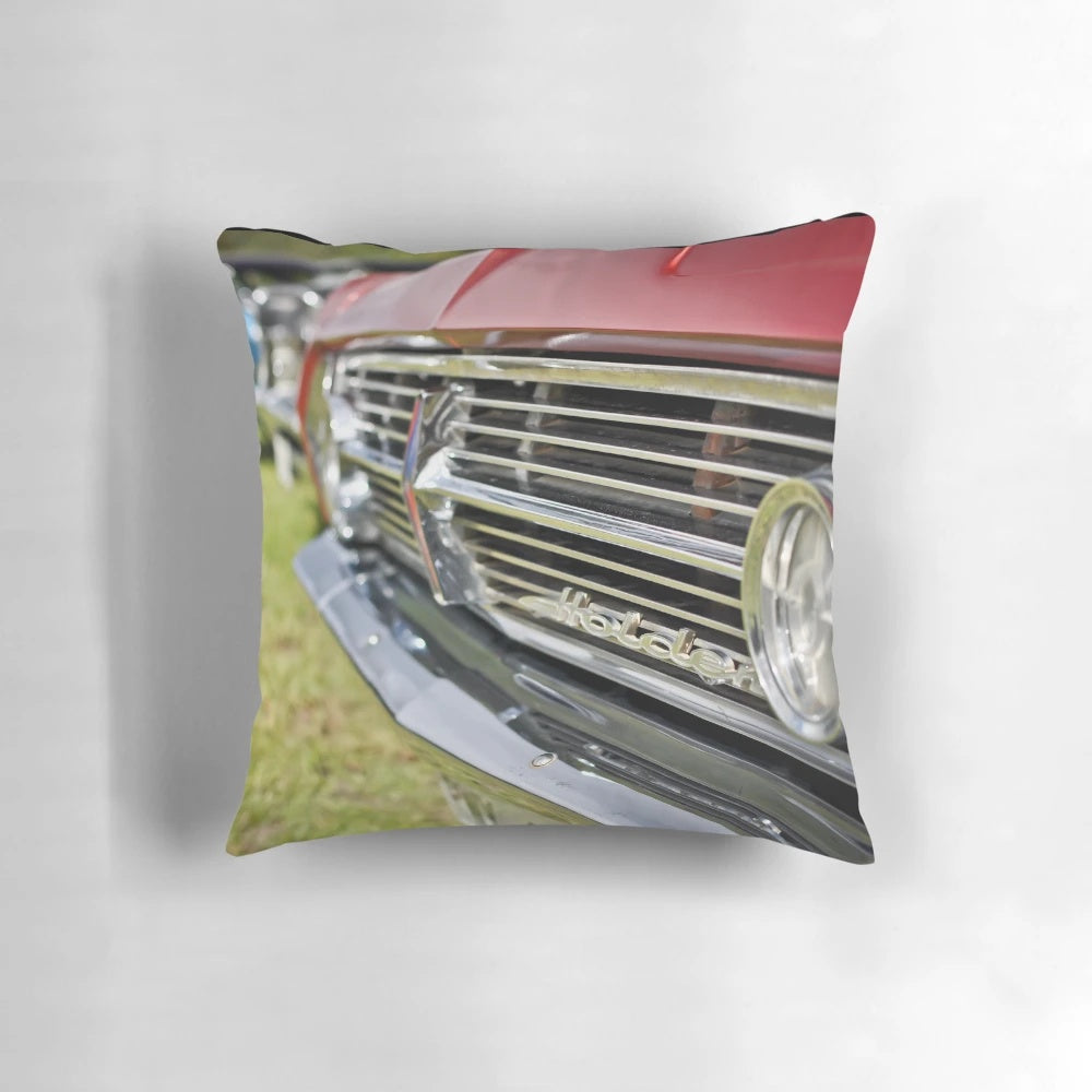 Soft, plush pillow featuring the iconic grill design of the 1966 Holden HR, a classic Australian muscle car.