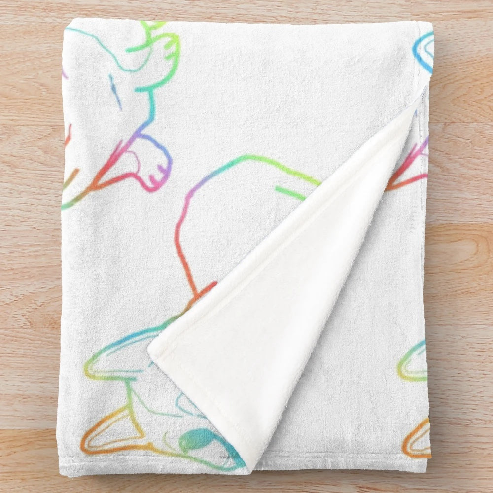 Holographic Corgi Plush Blanket with Cute and Colorful Puppy Design
