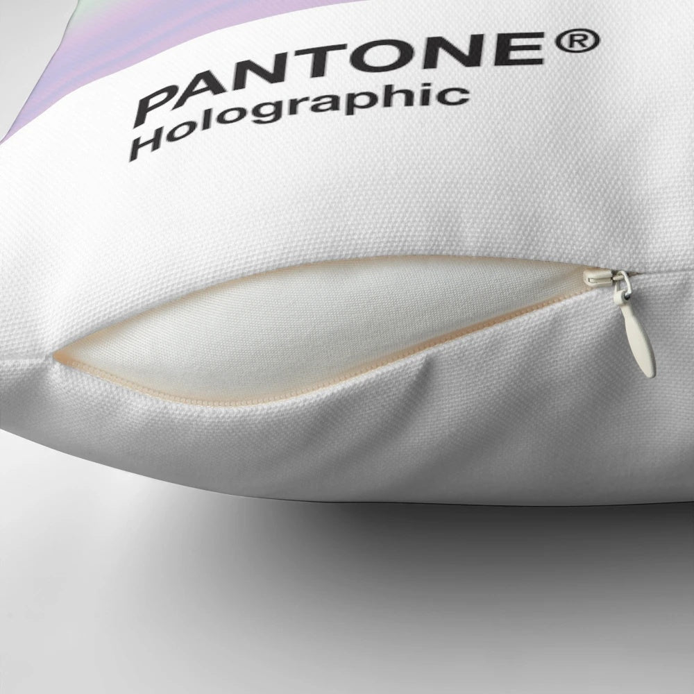 Holographic iridescent pantone themed decorative throw pillow