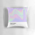 Holographic Pantone gradient pillow with iridescent, vaporwave-inspired design