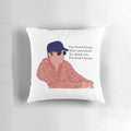 Decorative pillow featuring the character Julius Pepperwood from the TV show New Girl, with the text "I'm from Chicago" in a creative design.