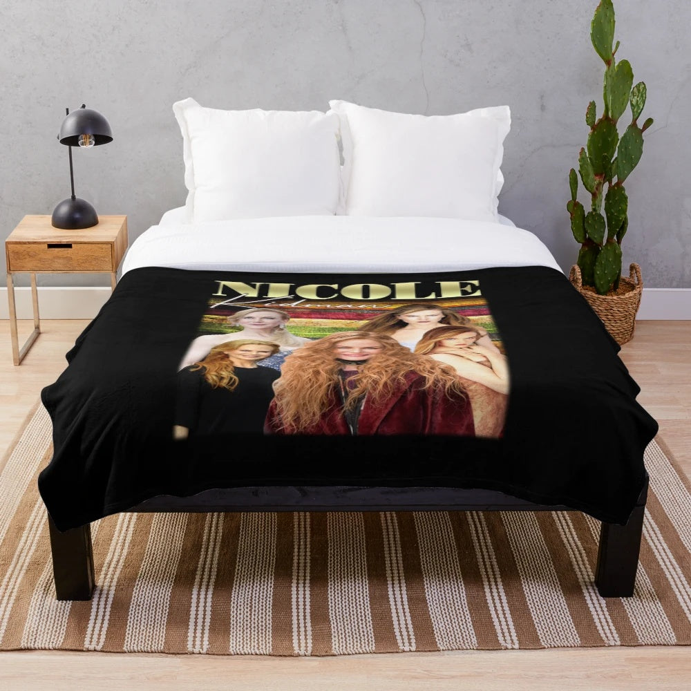 Cozy plush blanket featuring an homage to acclaimed actress Nicole Kidman