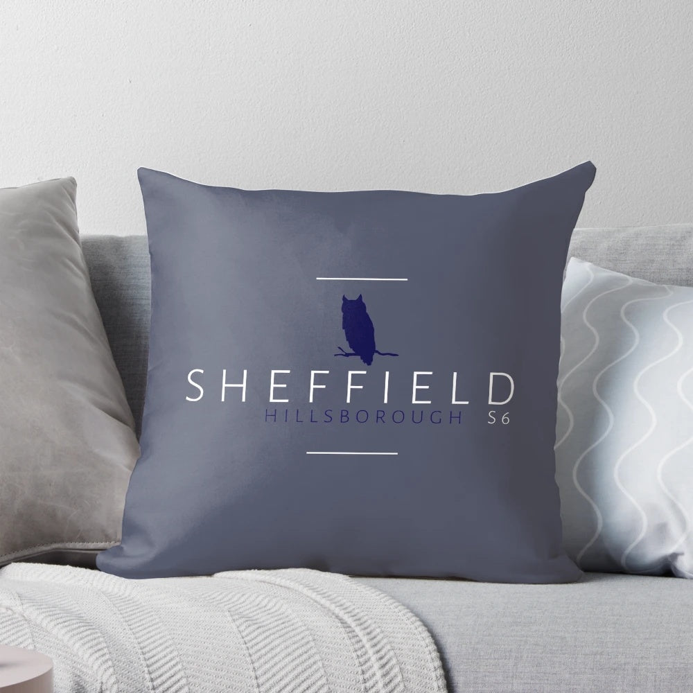 Sheffield Wednesday Hillsborough Stadium Pillow, featuring the Owls club colors and crest