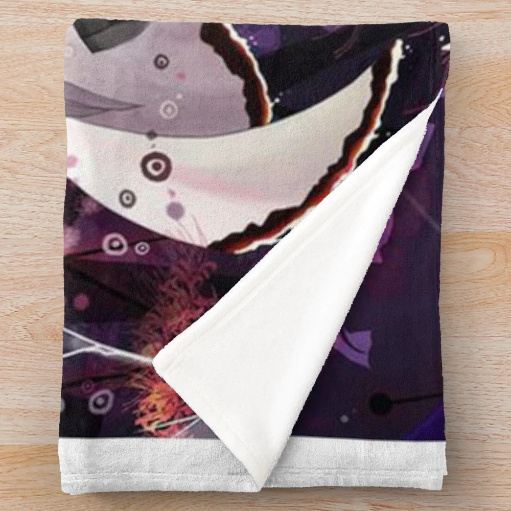 Homura Akemi inspired plush blanket featuring the character from the anime series Madoka Magica