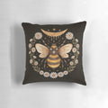 Decorative honeymoon pillow with floral crescent moon and honeycomb design