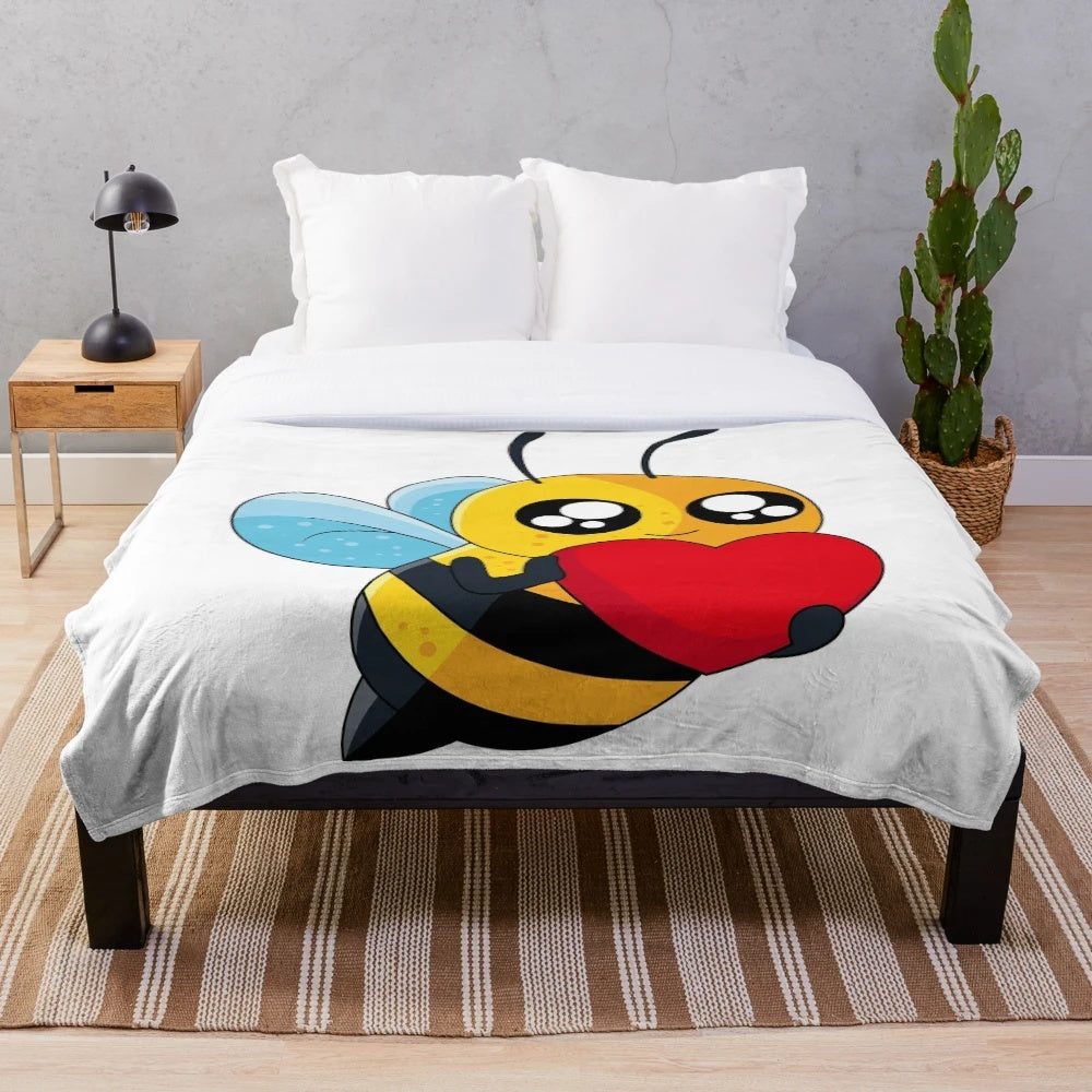 Honey colored plush blanket