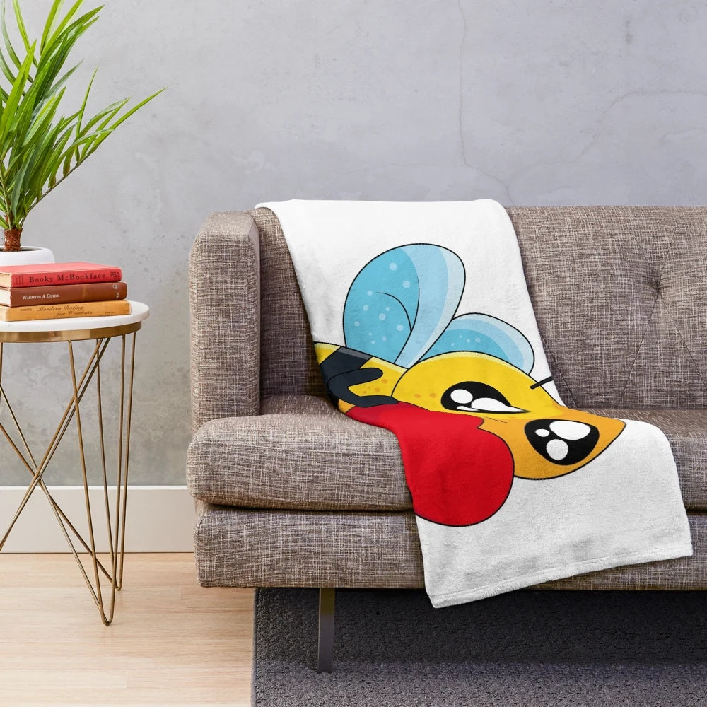Honey colored plush blanket