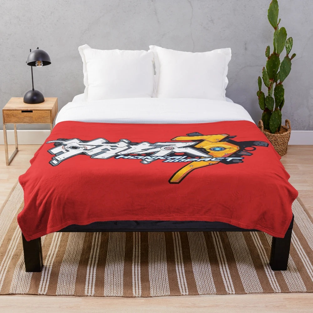 Honkai Impact Plush Blanket featuring Kiana and Hanabi illustrations