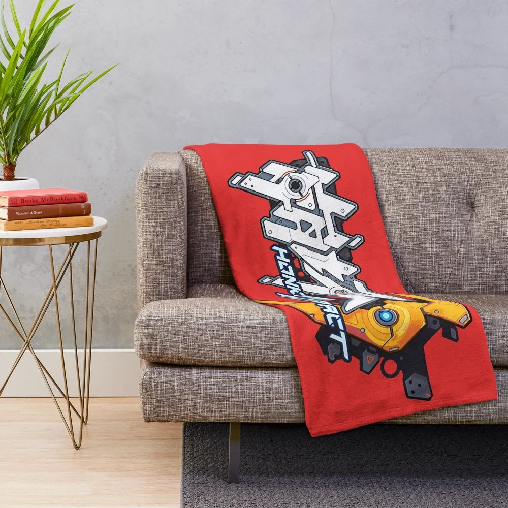 Honkai Impact Plush Blanket featuring Kiana and Hanabi illustrations