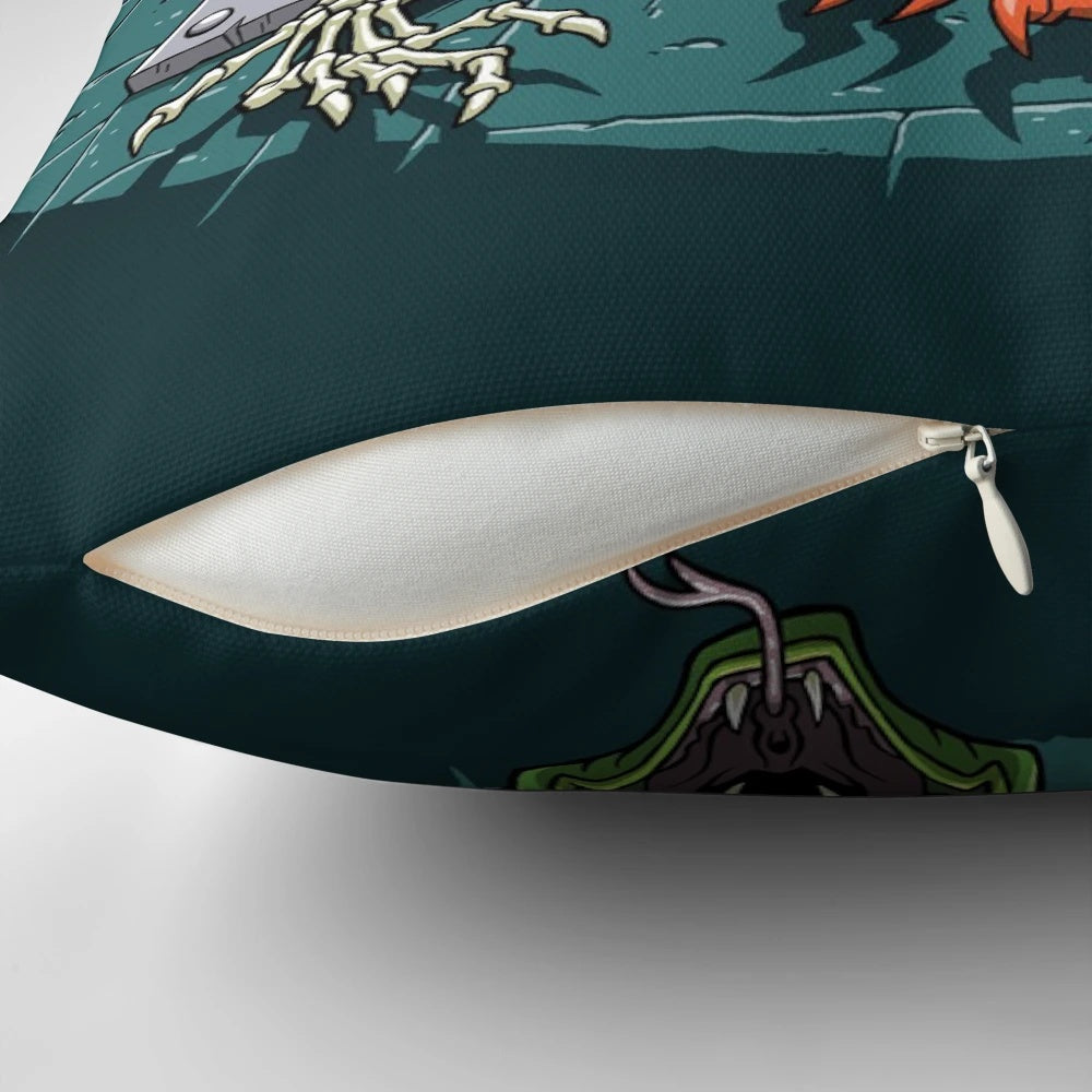 Masters of the Universe Dungeon of Horror Pillow featuring Skeletor, He-Man, and Castle Grayskull