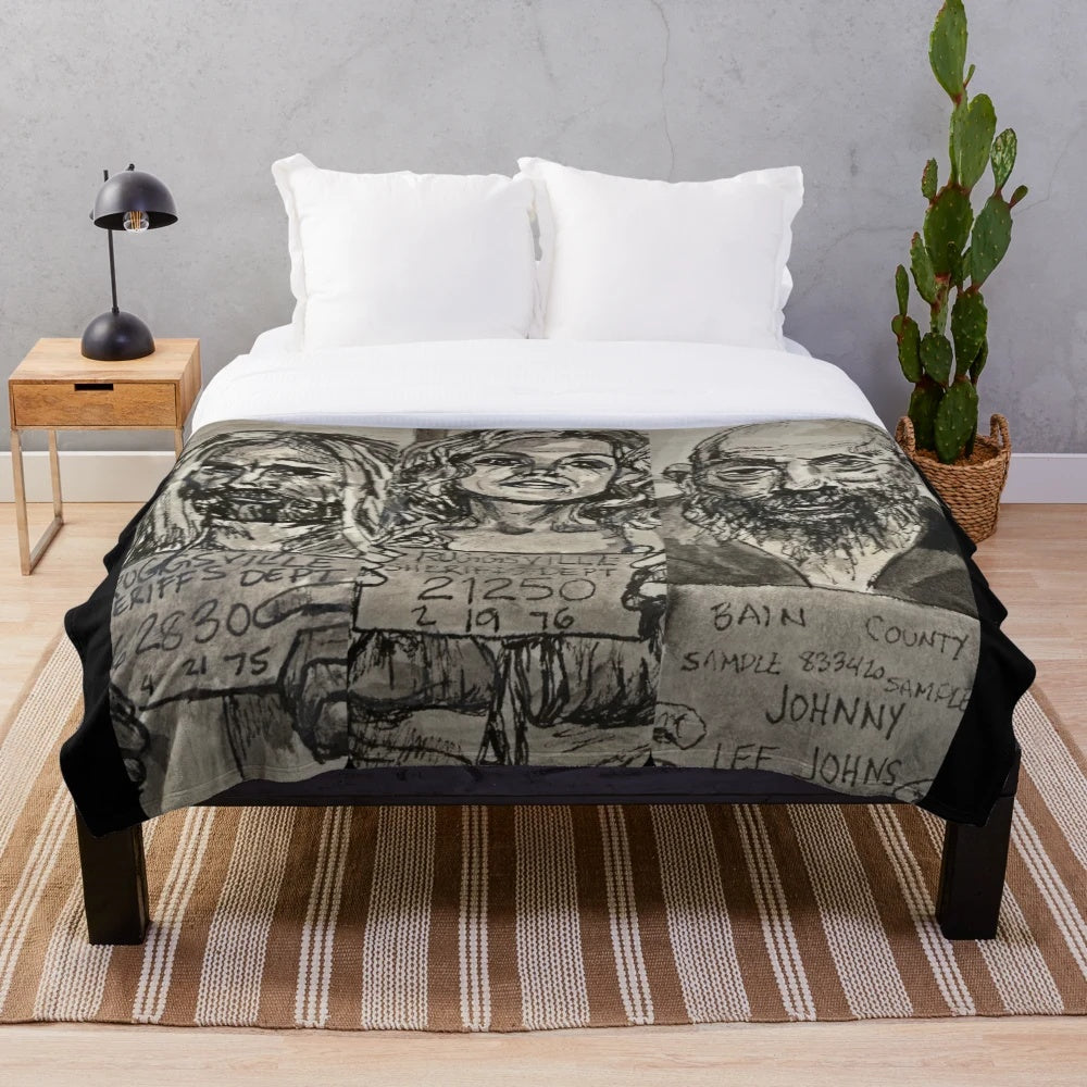 Devils Rejects inspired horror movie plush blanket