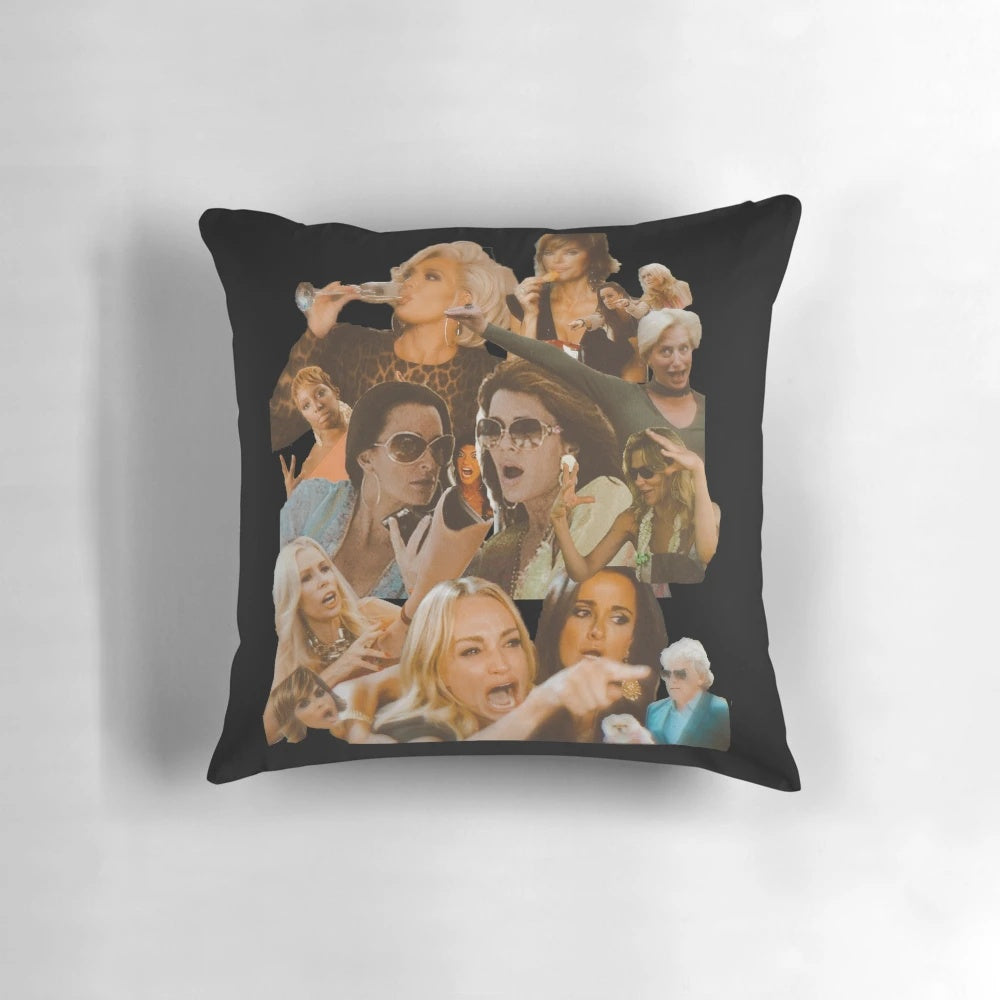 Housewives Collage Throw Pillow - Custom Decorative Pillow featuring Real Housewives of Beverly Hills stars