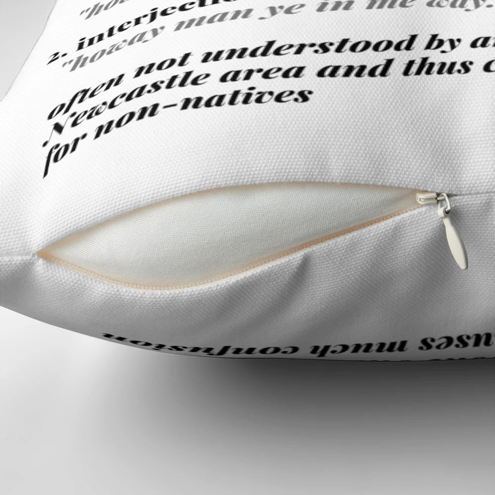 Howay Newcastle Geordie Sayings Print Pillow
