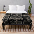 Werewolf plush blanket with vintage horror movie design