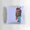 Adorable pillow featuring the Harding Bison and Wildcat mascots hugging