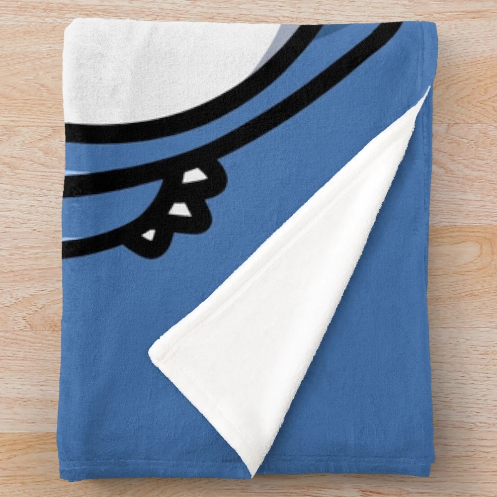 Huge blue plush blanket featuring the iconic Totoro character from the Studio Ghibli anime series