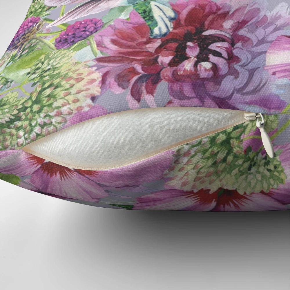 Hummingbirds and Flowers 2021 JW Year Text Pillow