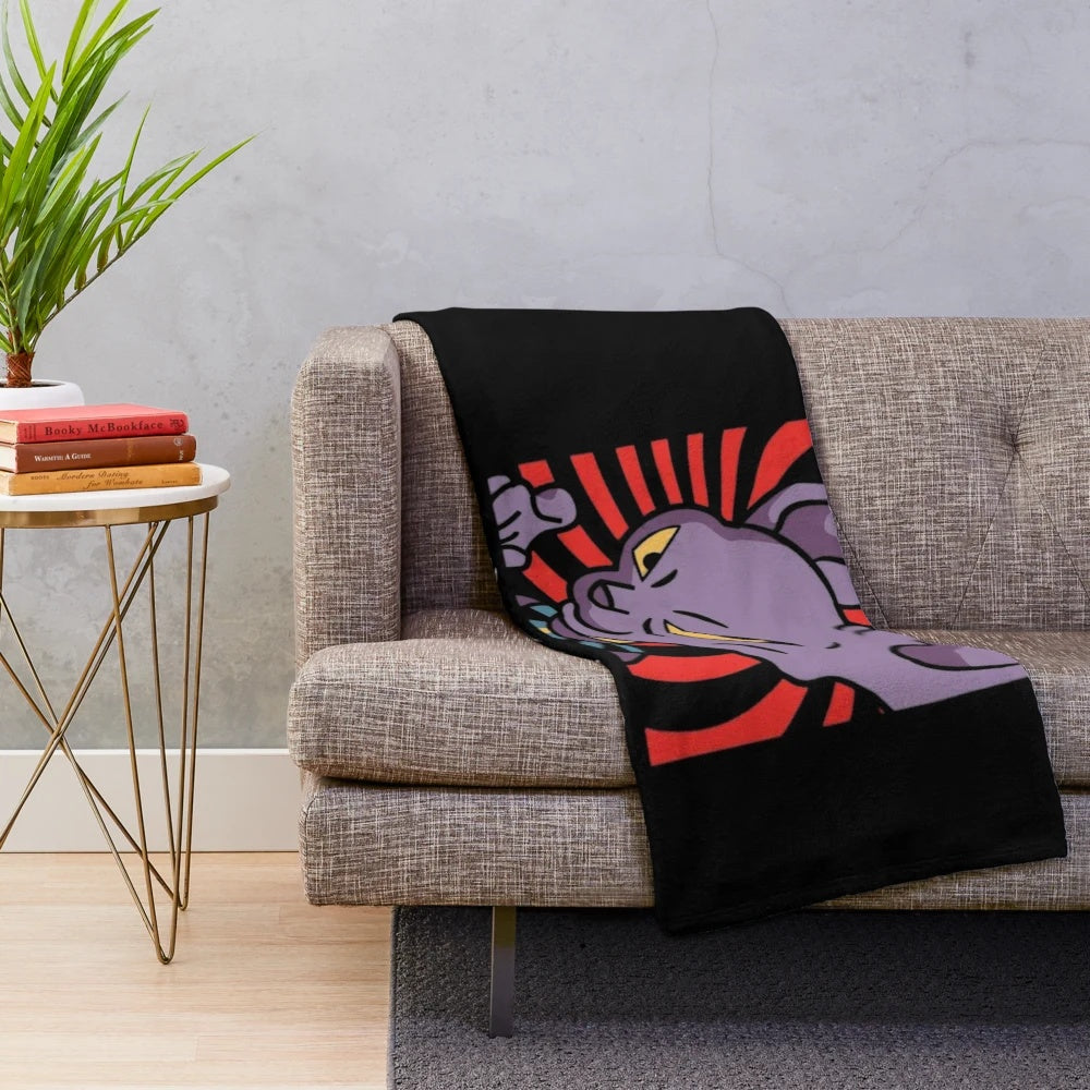 Cartoon parody plush blanket featuring pop culture humor designs