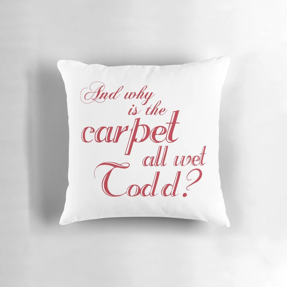 Pillow featuring a humorous quote from the movie 'National Lampoon's Christmas Vacation'