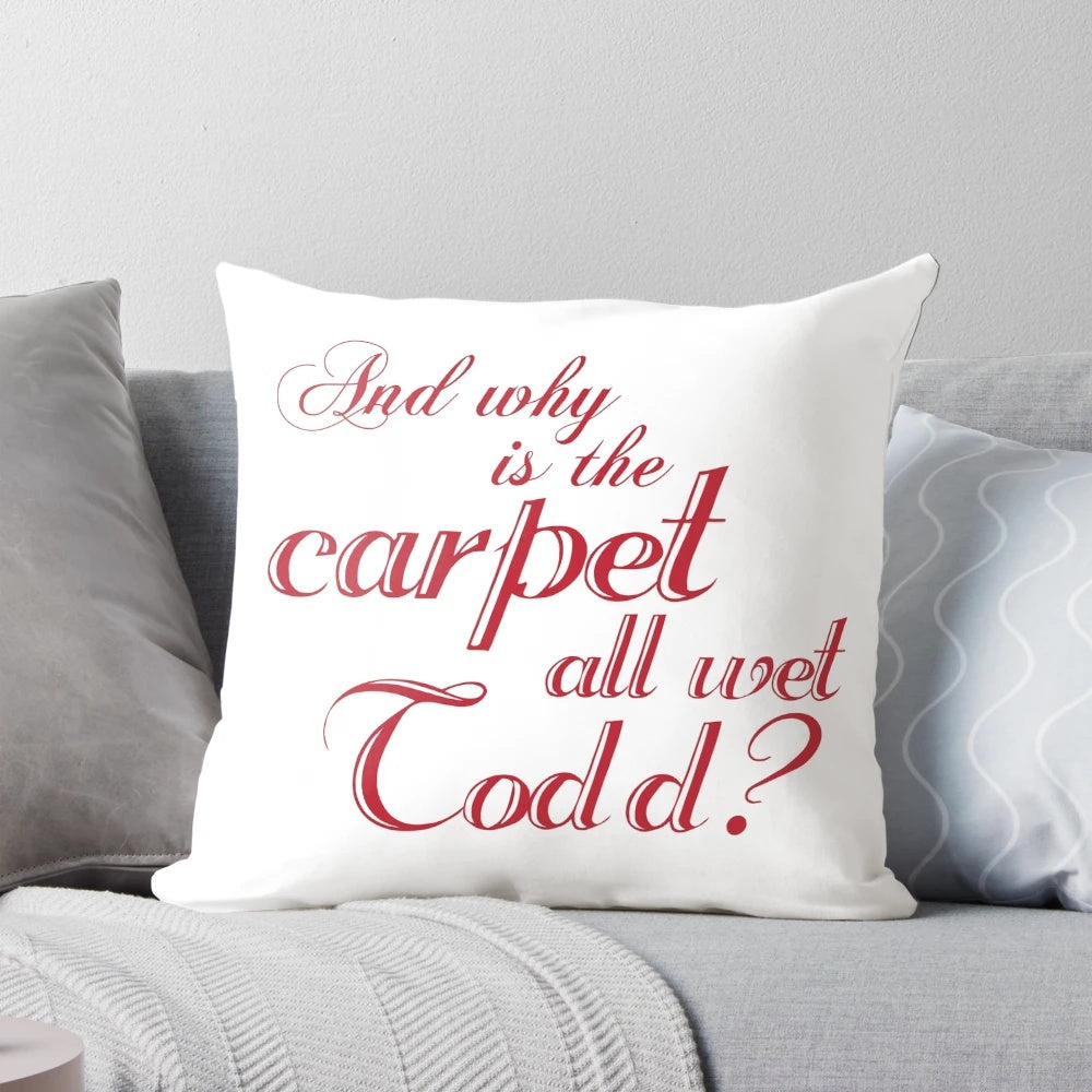 Pillow featuring a humorous quote from the movie 'National Lampoon's Christmas Vacation'