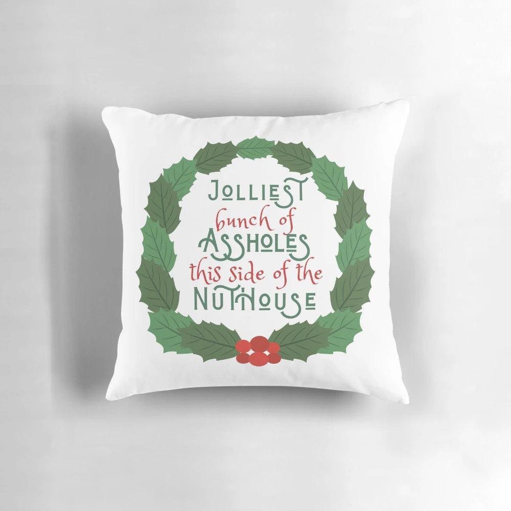 Christmas Vacation themed decorative pillow with Griswold family quote