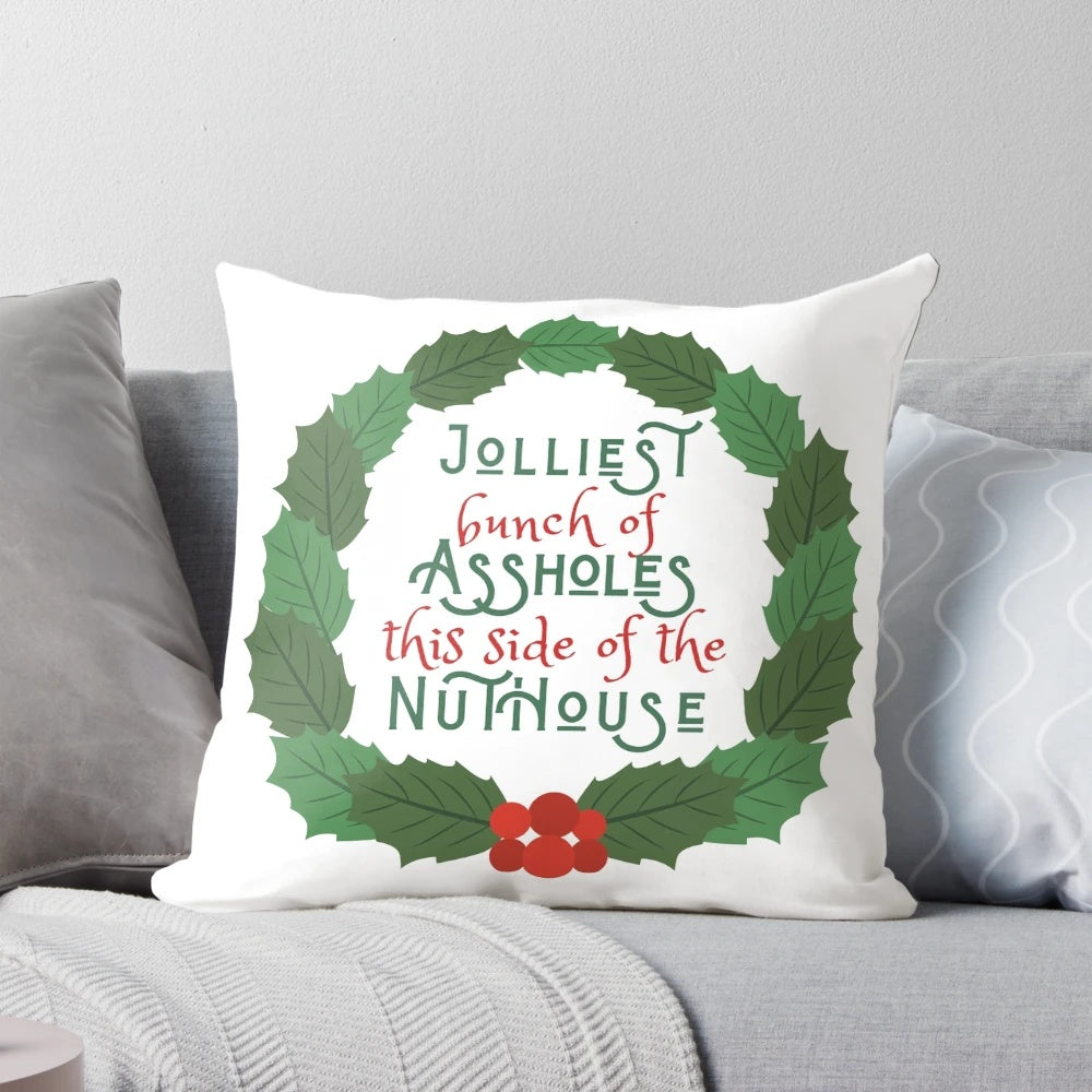 Christmas Vacation themed decorative pillow with Griswold family quote