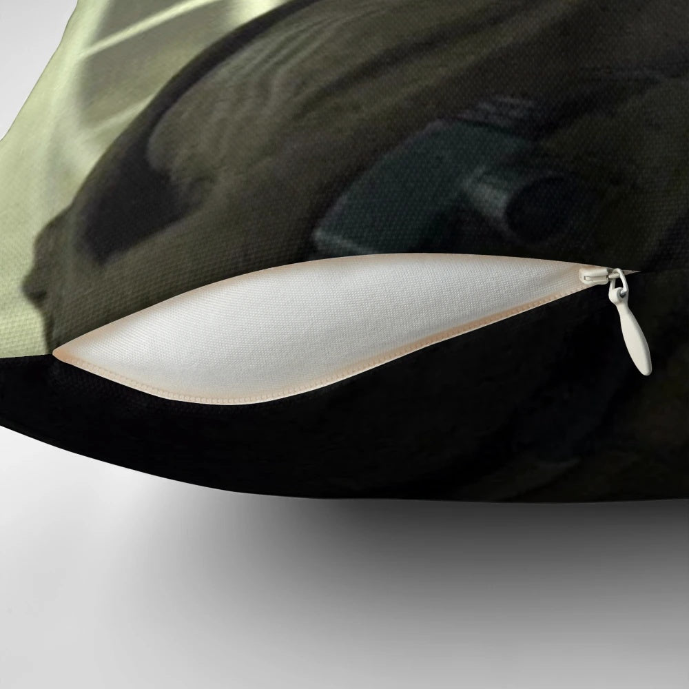 Decorative pillow featuring the iconic Ghost character from the popular video game Call of Duty: Modern Warfare 2.