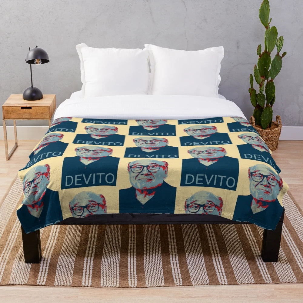 Danny DeVito inspired presidential pop art design plush blanket