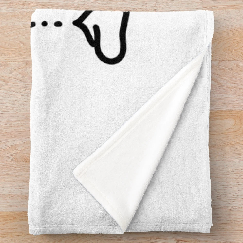 Plush blanket featuring a comedic dog pooping design