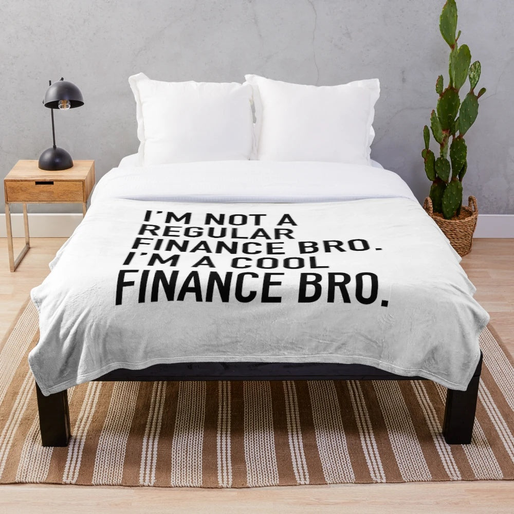Funny finance-themed plush blanket with a cool banker design