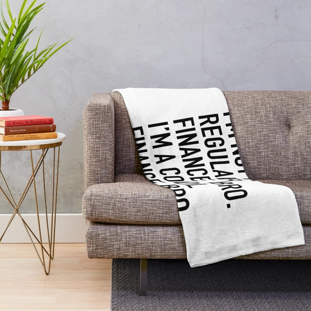 Funny finance-themed plush blanket with a cool banker design