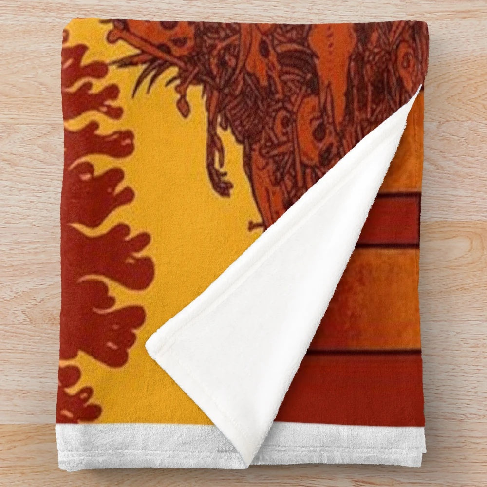 Plush blanket featuring a humorous and legendary goose design