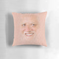 Decorative pillow featuring the "Hide the Pain Harold" meme image, a popular internet and viral meme character.