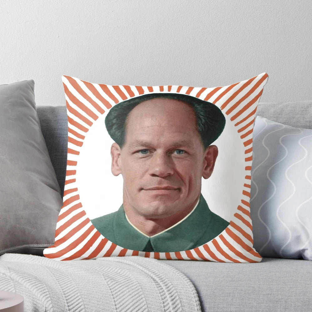 Funny John Xina-themed pillow with meme designs