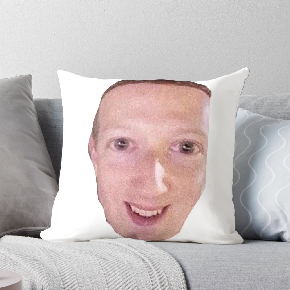 Cursed Zucc Pillow featuring a meme-inspired design of Mark Zuckerberg
