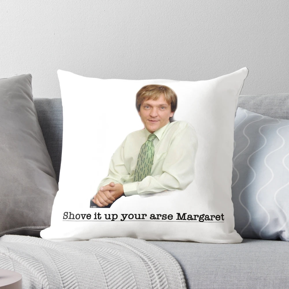 Plush Mr. G-themed pillow with a fun, comedic design