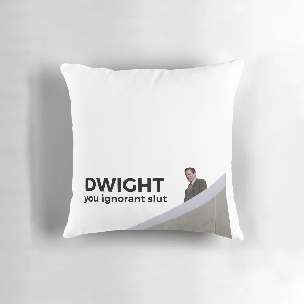 Pillow featuring a humorous quote from "The Office" TV show