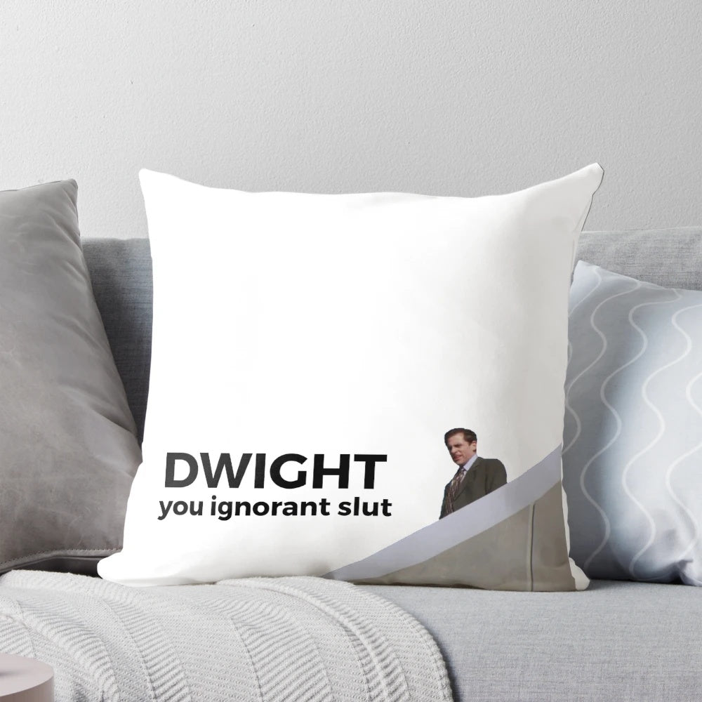 Pillow featuring a humorous quote from "The Office" TV show