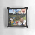 Plush "Paul Blart is God" pillow with a lighthearted, comedic design