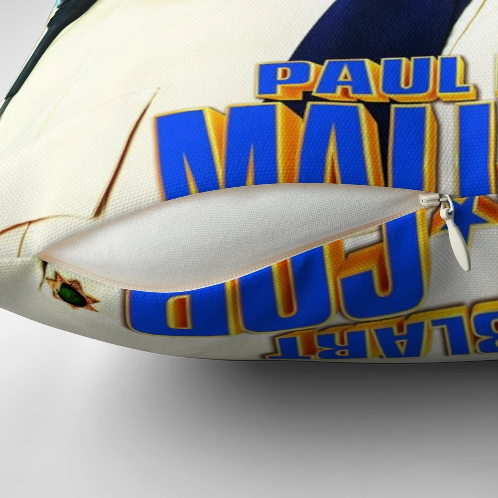Paul Blart Mall Cop themed throw pillow featuring the beloved character