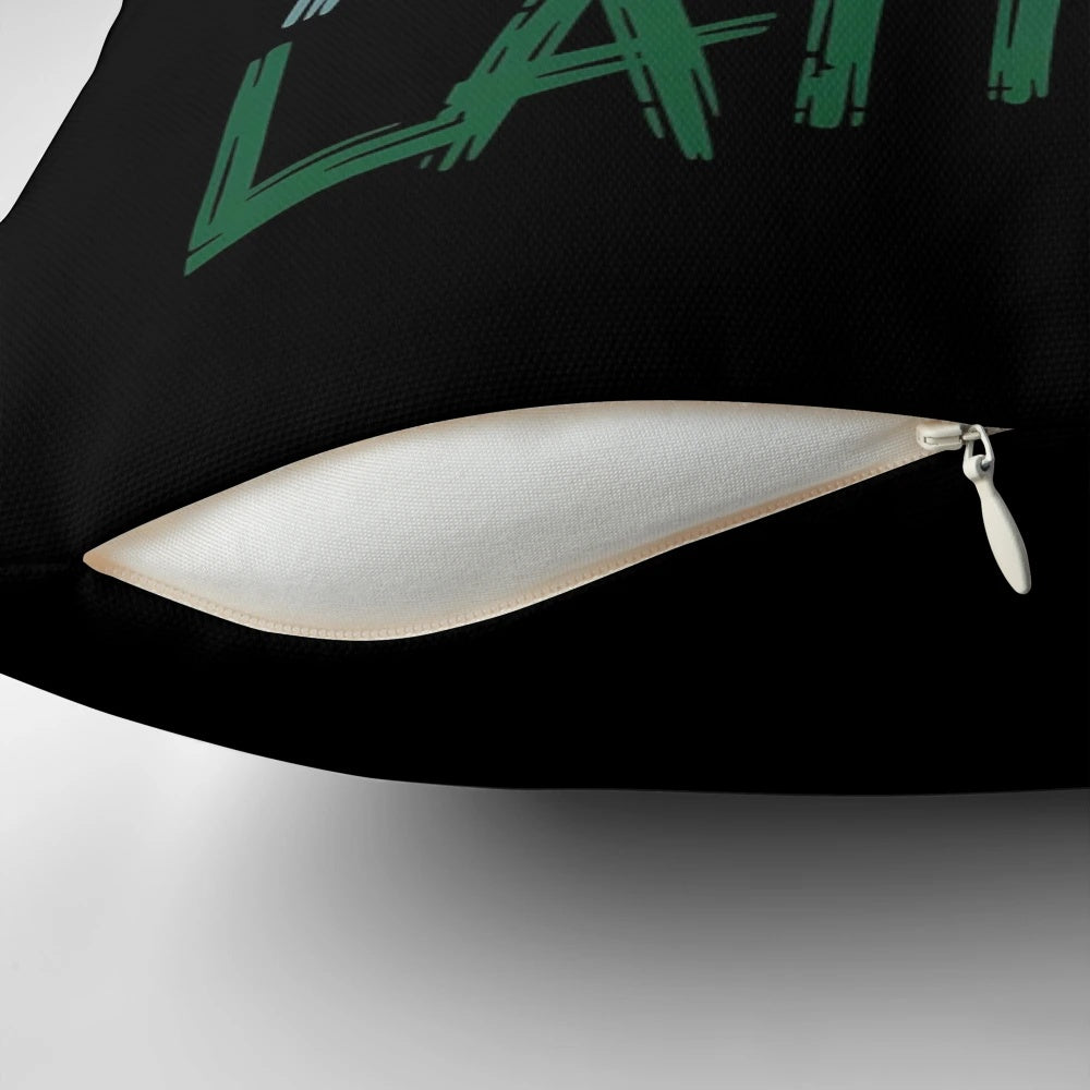 Pillow with "I Get Nervous Around Latinas" printed on it, a funny and lighthearted design for Latin culture enthusiasts.